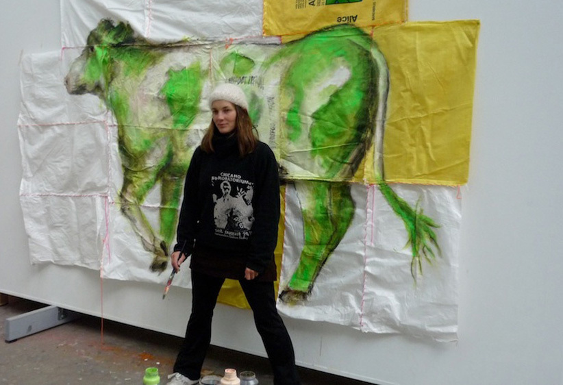 Barbara Husar My Second Flock Makinkof Cow Painting 2008 10 03